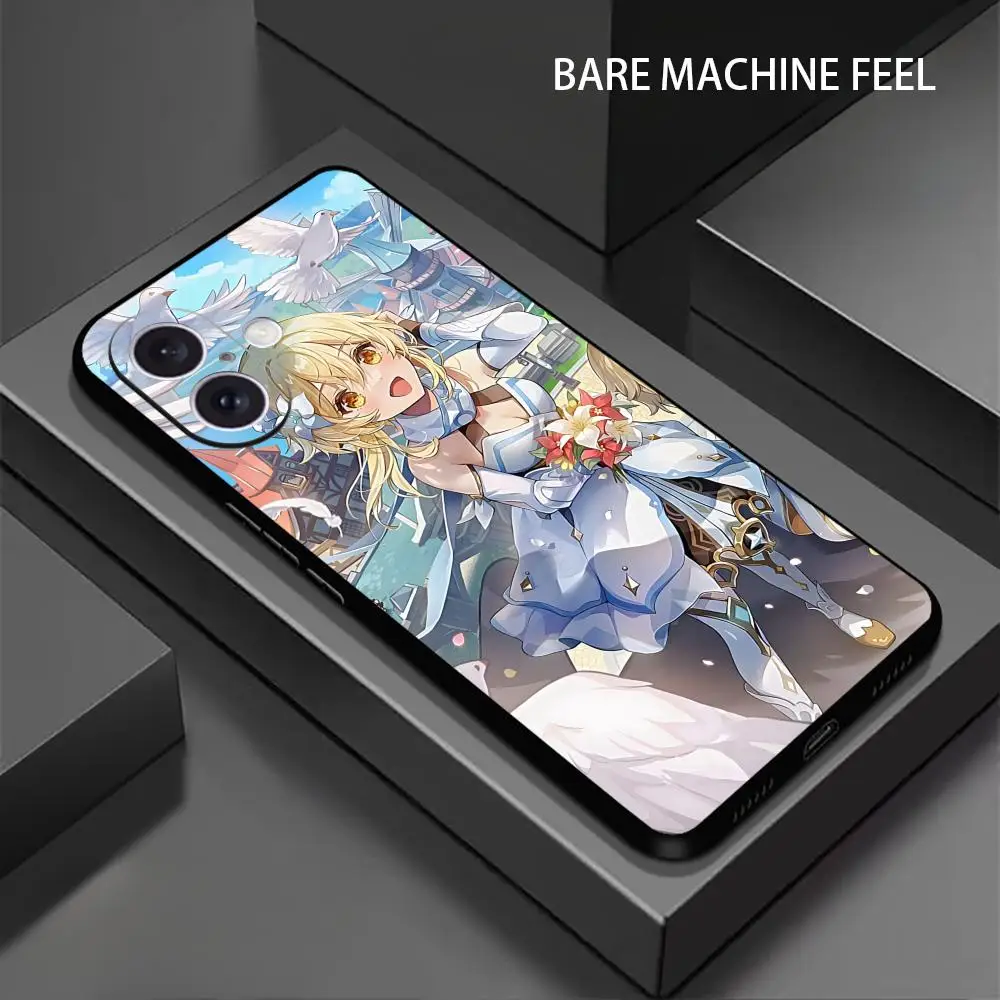 Genshin Impact Game Lumine Phone Case For iPhone 16 15 14 13 12 11 X XR XS 8 Plus Mini Pro Max Soft black Shockproof Cover