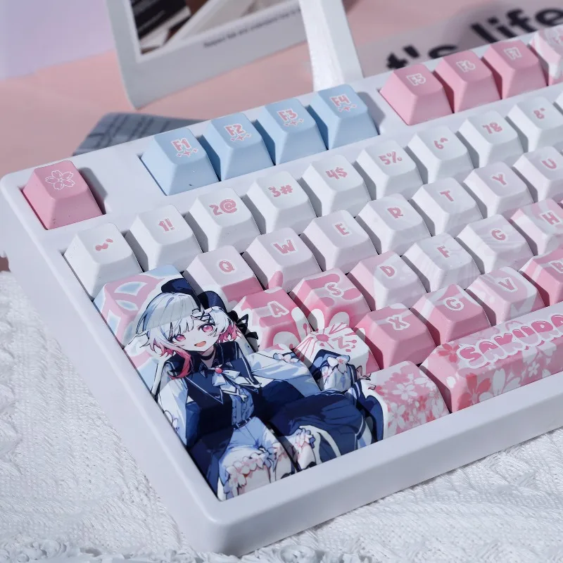 

Magical Girl Theme Keycaps Set Customized PBT Sublimation Cherry Profile Keyboard Cap for Mechanical Keyboard Accessories Gift