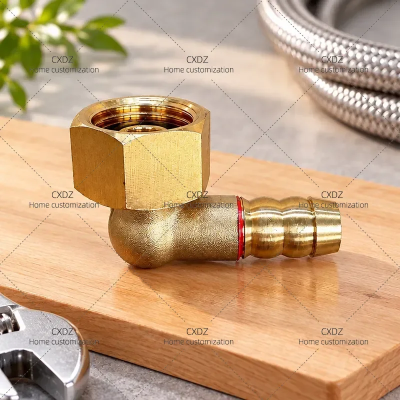 All Copper 1/7 Inch Green Conversion Connector for Gas Stove to Rubber Hose Adapter
