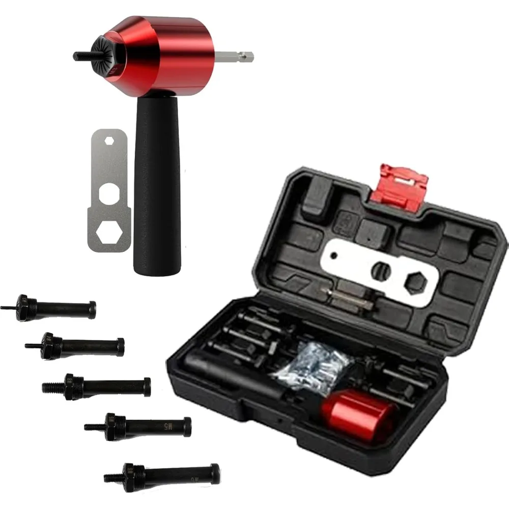 

Multifunctional Rivet Nut Adapter Tool Set M3/M4/M5/M6/M8 Electric Rivet-gun Industrial Grade Plug-in Nut Quick Riveting Tools