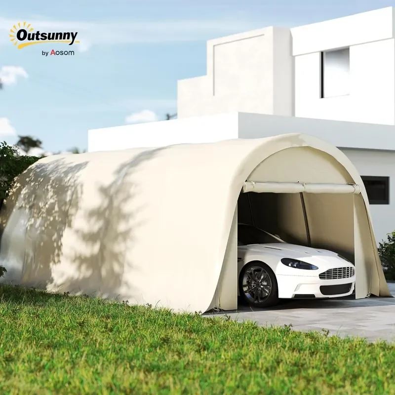 12 x 23.6 Heavy Duty Carport Portable Garage UPF50 Beige