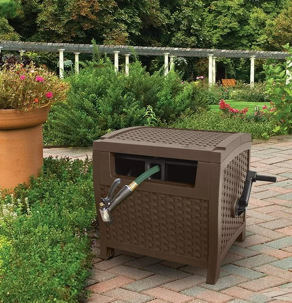 Imagem -04 - Trak-outdoor Jardim Água Hideaway Mangueira Reel com Storage Bin Light Taupe Bege Java Mocha Brown e Cinza 100ft 150ft 225ft