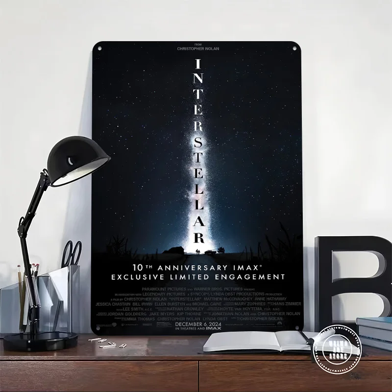 Interstellar 10th Anniversary IMAX 3D Texture Printed Poster Custom Vintage Metal Tin Plate Sign for Wall Art Wand Deko Decor
