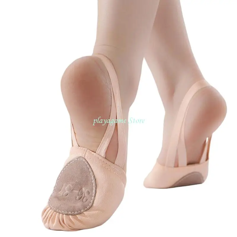 

Y88A Half Soles Dance Shoes Women Men Canvas Lyrical Pirouette Ballet Shoes Turners