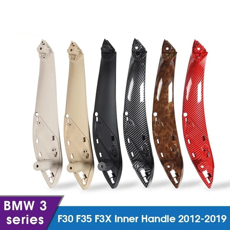 

F30 F35 F3X Car Inner Handle BMW 3 Series Front Rear Left Right Set Of 4 Interior Door Handles Black Carbon Fibre Mahogany Grain