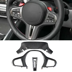 Carbon Fiber Steering Wheel Cover Trim Decor For BMW G20 G21 G22 G23 G26 G29 G42 G80 G82