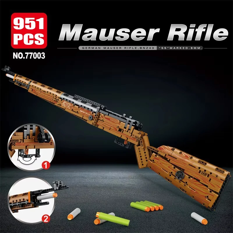 MOC Tactical Rifle Building Blocks Set – Assault & Sniper Gun Model Kit, DIY Military Collection Jigsaw puzzle Display Toy Gift