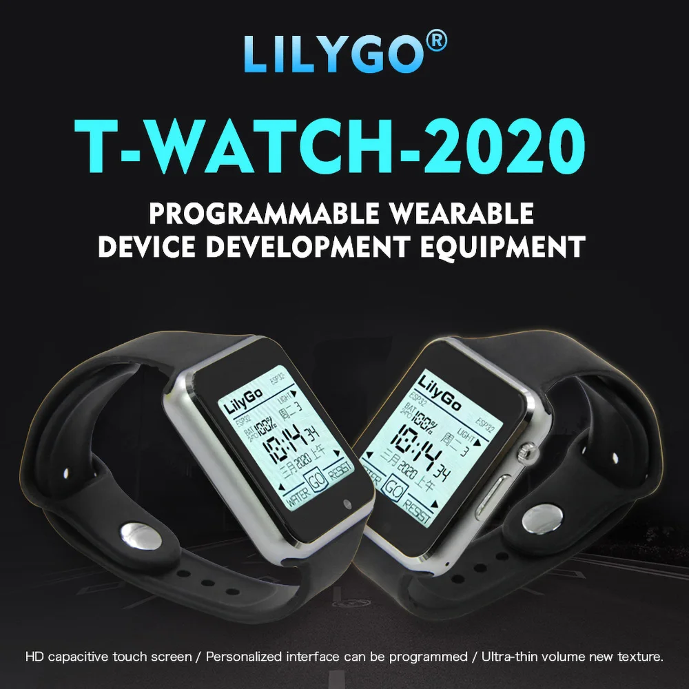 T-Watch-2020 V1 ESP32 رقاقة رئيسية 1.54 بوصة تعمل باللمس قابلة للبرمجة يمكن ارتداؤها التفاعل البيئي