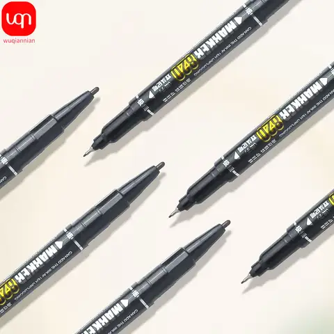 5/1pcs/set Double Tip Permanent artMarker Pen Fine Tip Waterproof Oily Black/Red/Blue Ink Sketchbook Painting School Supplies