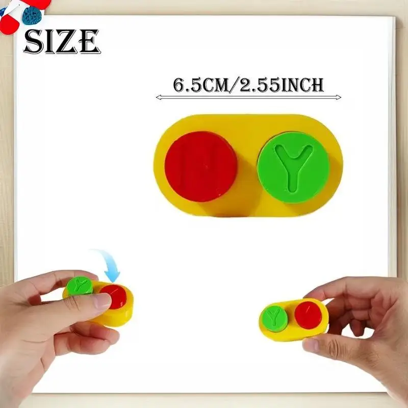3D Printed Yes No Decision Button Fidget Toy 1 Pack 6.5cm Eco-Friendly PLA Desk Gadget for Work Stress Release