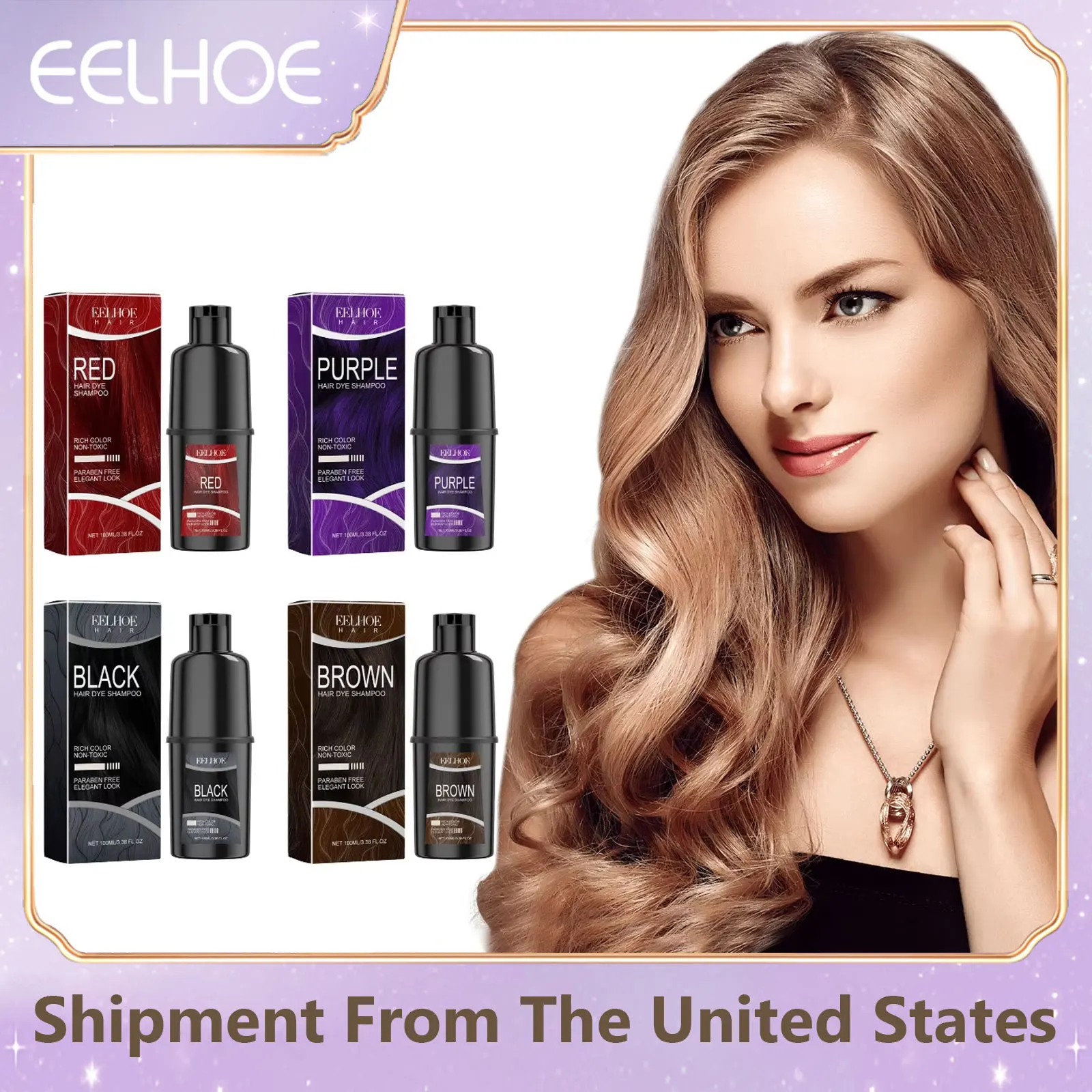 Natural Herbal Hair Dye Shampoo Fast Change Hair Color Nonirritating Covering Gray White Women Men Fashion Hair Care Dying 100ml