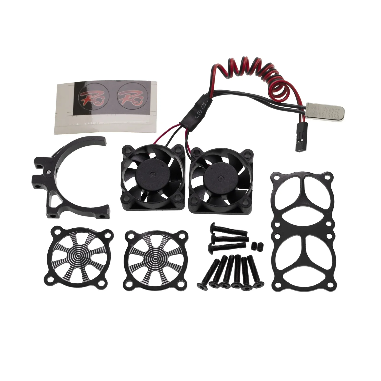 540 550 3650 3660 Motor Heatsink Cooling Fan with Thermal Sensor for 1/8 1/10 RC Car Axial SCX10 Traxxas TRX4 Tamiya