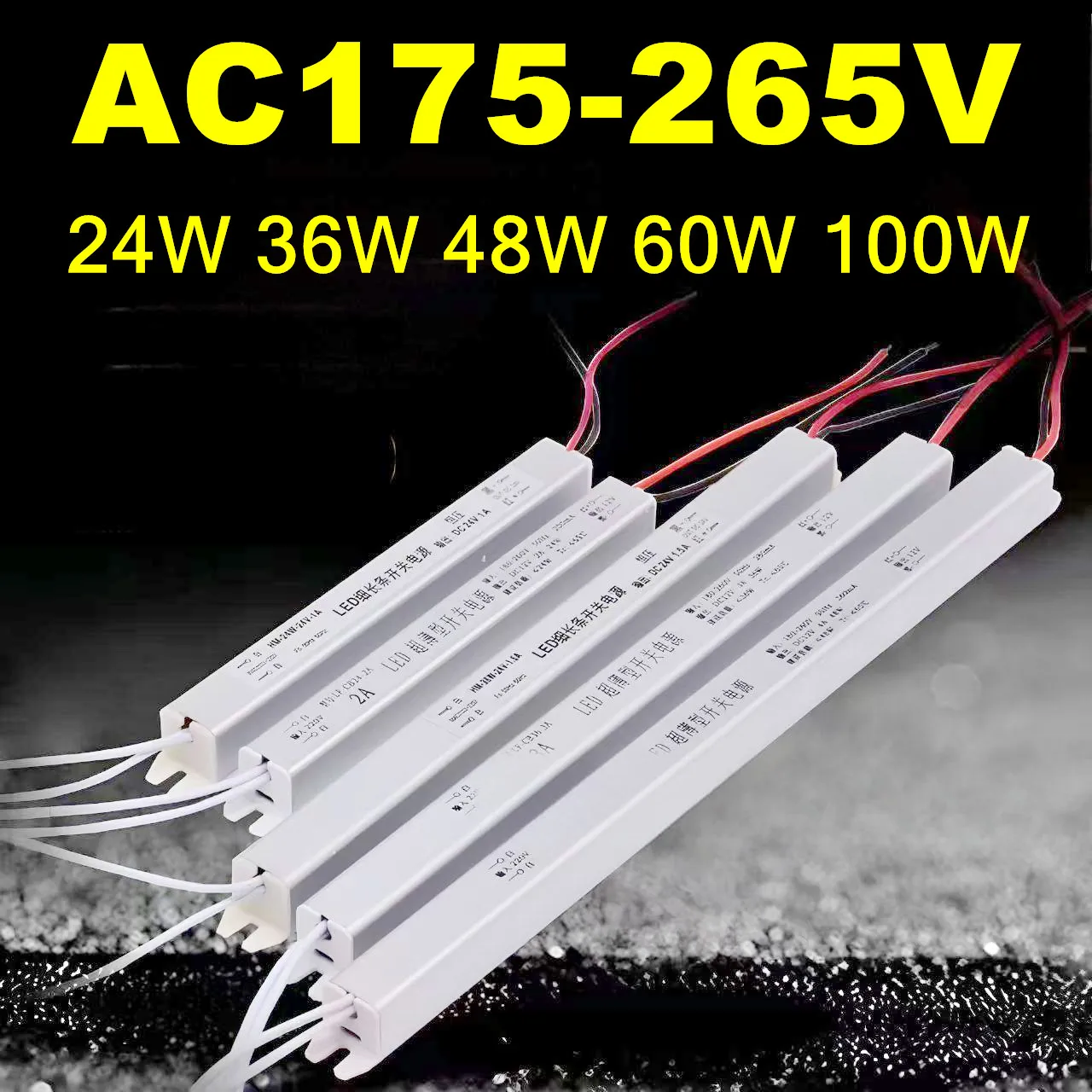 12V 24V LED Driver Power Supply AC 175-265V Switching LED Driver Lighting Transformer 24W 36W 48W 60W 100W For LED Light