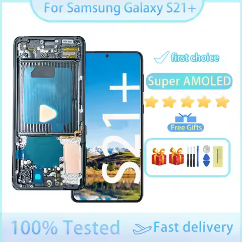For AMOLED For Samsung S21+ Screen Digitizer Assembly Plus LCD Display Touch For S21+ G996B SM-G996B/DS LCD With Frame