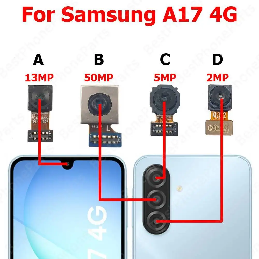 

Rear Front Camera For Samsung Galaxy A17 4G A175 Backside Facing Frontal Selfie Back Camera Module Mobile Phone Parts