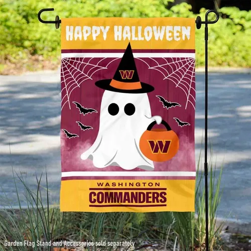 Washington Commanders Happy Halloween Official Garden Yard Banner Flag jjx