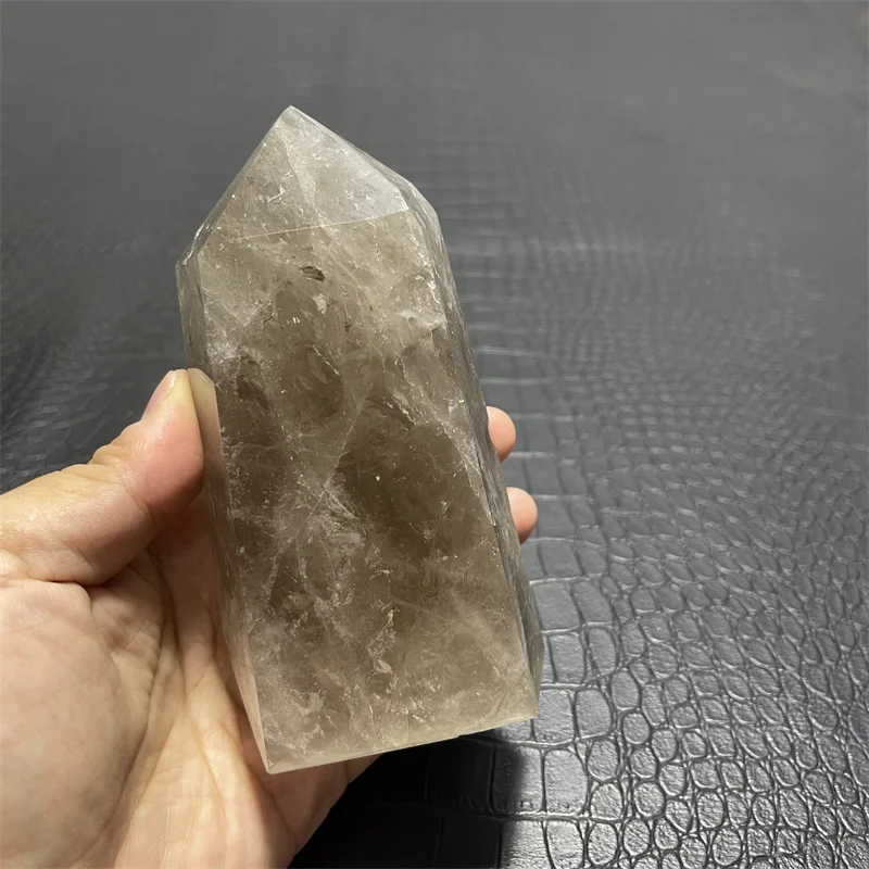 600g Natural smoky citrine quartz crystal wand single pointed quartz stone