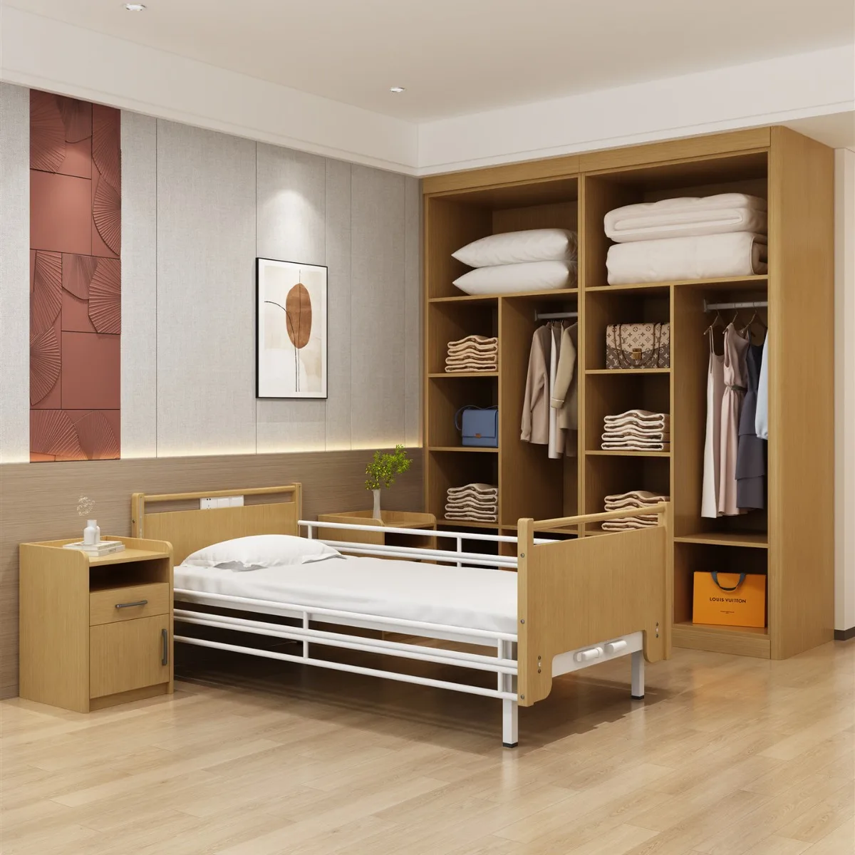 خزانة تخزين مخصصة متعددة الوظائف لكبار السن، خزانة ملابس خاصة للشيخوخة، أثاث غرفة نوم منزلية للتمريض وغرفة المعيشة #1