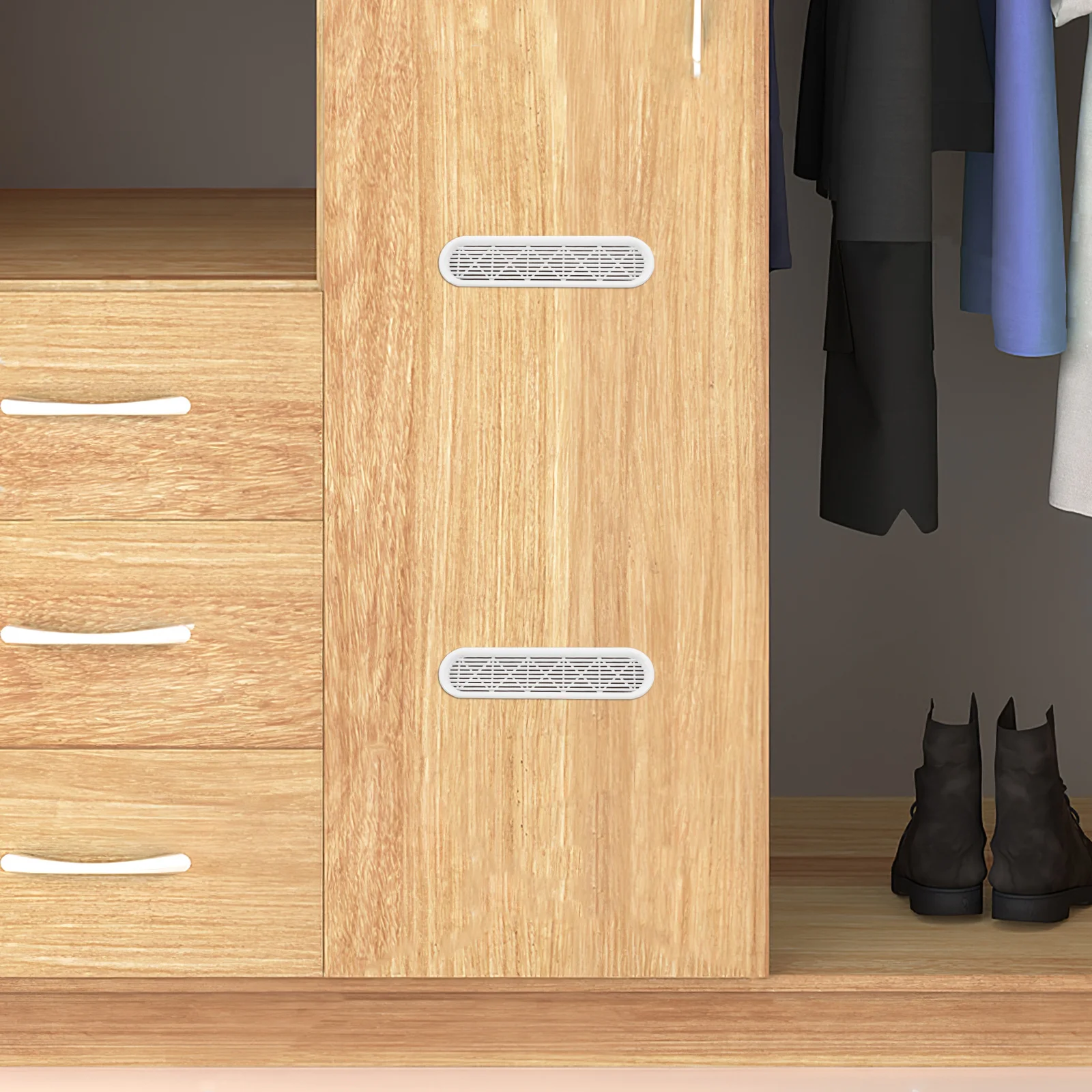 4 Buah Penutup Ventilasi Kabinet Plastik Panel Kisi Ventilasi Udara Sederhana Modern untuk Lemari Penyimpanan Sepatu Furnitur Jaring Ventilasi Aliran Udara