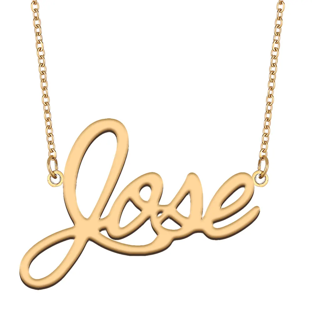 

Jose Name Necklaces for Women Stainless Steel Jewelry Gold Color Nameplate Pendant Letters Charms for Her Mother Day Gift