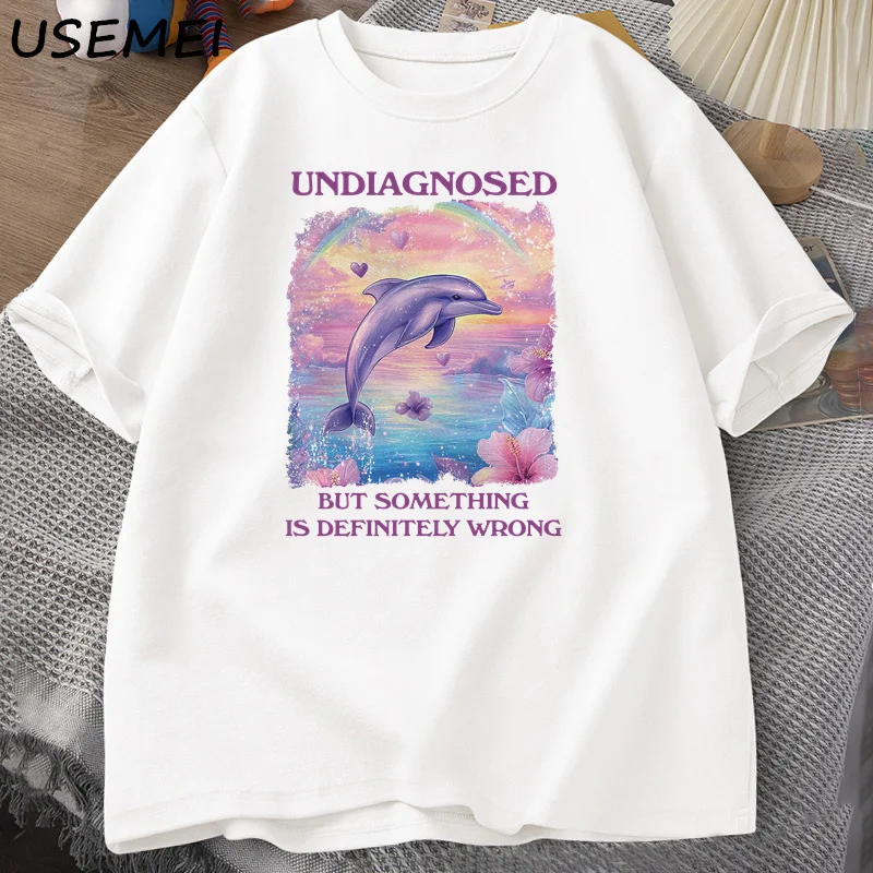 Undiagnosed But Something Is Wrong Tshirts Men Casual Cotton Short Sleeve T-shirt Harajuku Graphic T Shirts Streetwear Tees