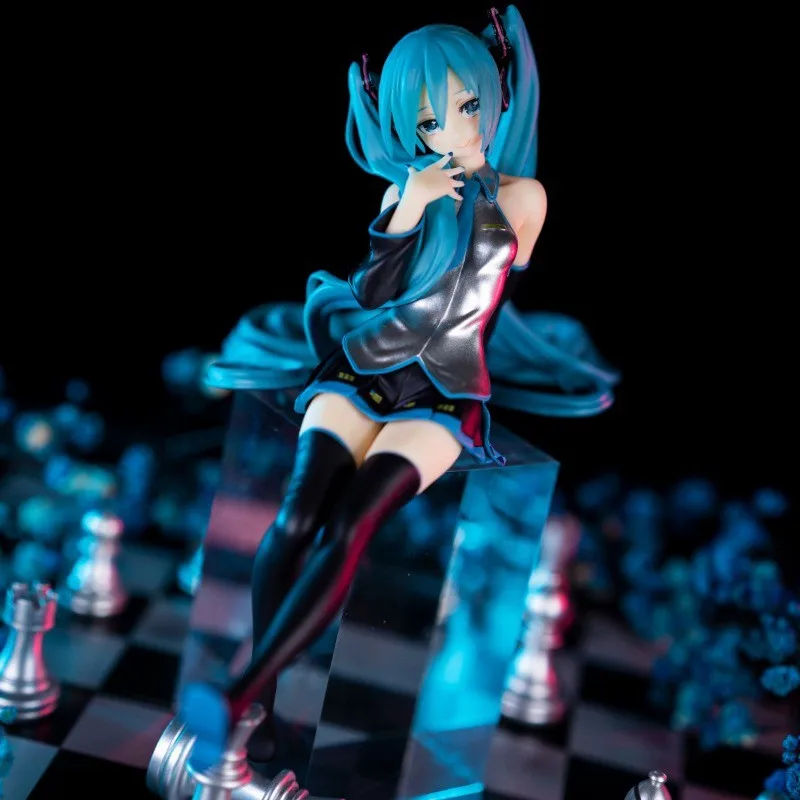 17CM Anime Hatsune Miku rysunek makaron korek rysunek siedzący Model zabawka kolekcja prezentów ozdoba na biurko obudowa komputera lalka pcv