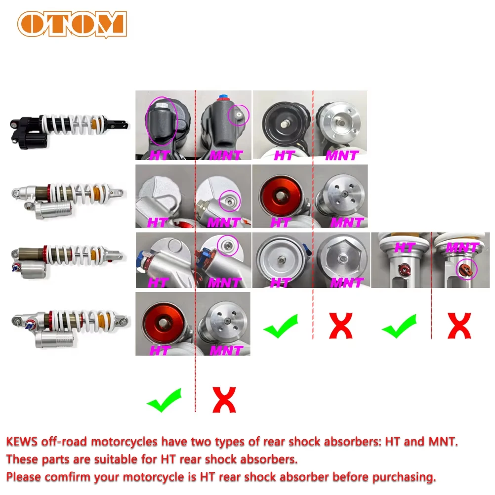 OTOM Rear Shock Absorber Parts Kit For KEWS K16 K23 NB300 Off-road Motorcycles using HT Suspension Shock Absorber Accessories