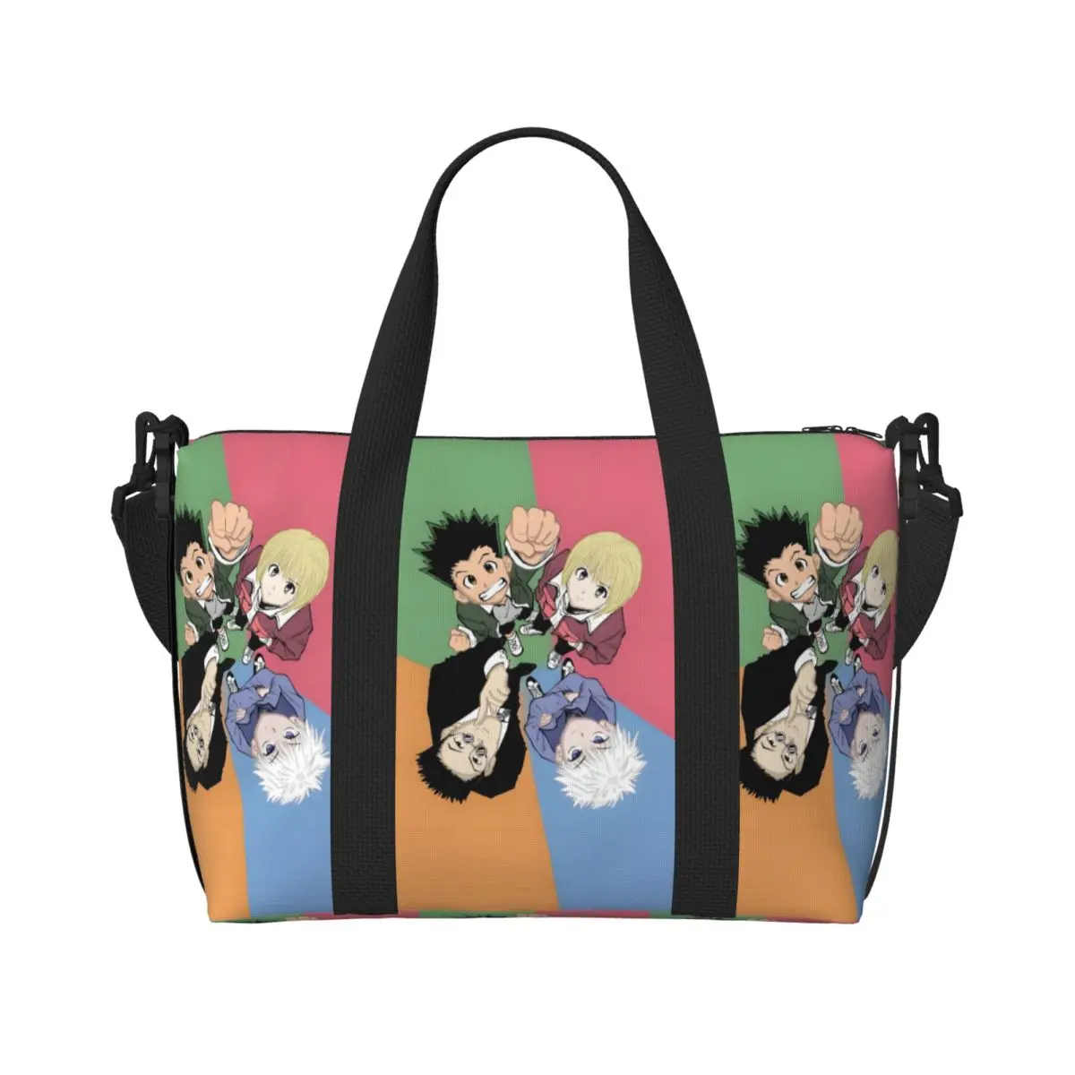 

Custom Classical HXH Cartoon Anime Grocery Tote Shopping Bag Women Big Capacity Manga Gym Beach Travel Bags
