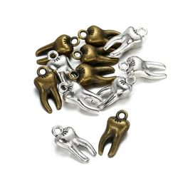 20pcs Charms 3D Zombie Tooth Teeth Molar 7x15.5mm Antique Bronze Silver Color Pendants Making Findings Handmade Tibetan Jewelry
