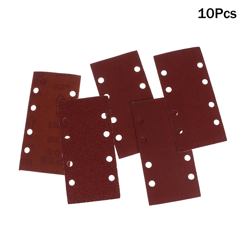 Premium 8-Hole 185X93mm Sandpaper - 10 Sheets Pack, Self-Stick Assorted Grits for Air Grinders
