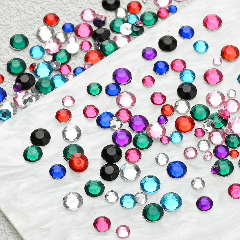 1100-2600 Stück 3/4/5/6mm Flachboden-Rundharz-Strasssteine für Nagelkunst, Schuhe, Kleidung und Schmuckherstellung für DIY-Handarbeiten – Detail 5