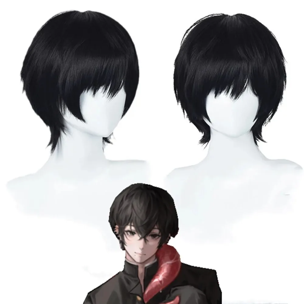 

Cos Wig Chainsaw Human Chain Sawman Yoshida Hirofumi Universal Men's Black Short Hair Cosplay Wig Accessories Dress Up