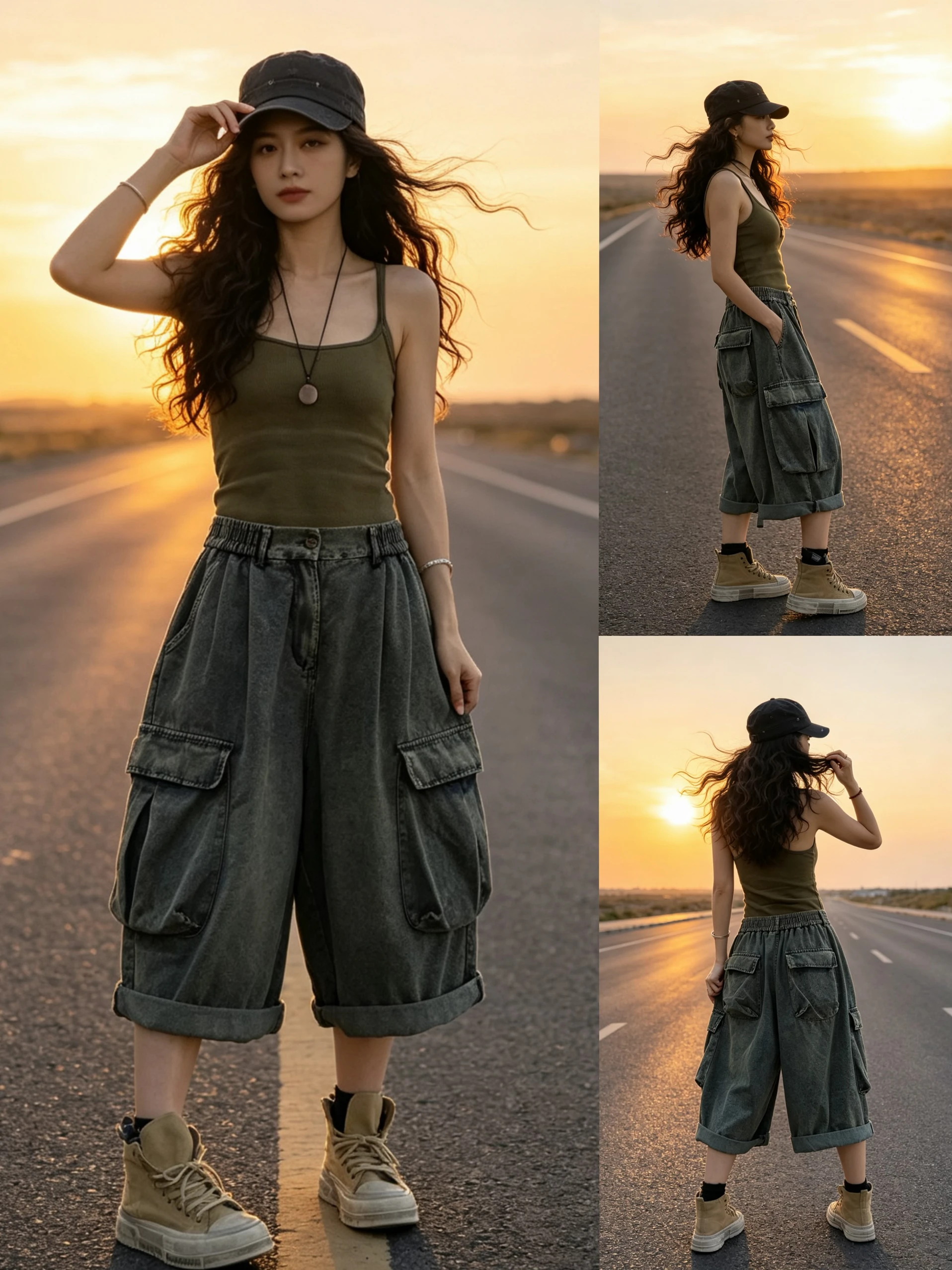 

Retro Style Distressed Denim Wide Leg Pants Women's Loose Casual Personality Workwear Seven-Foot Jeans Spring Summer New Arrival