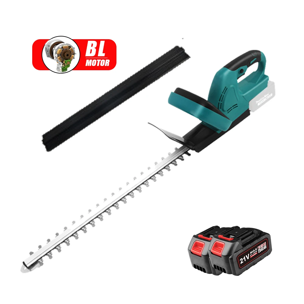 Brushless Double Electric Hedge Trimmer Cordless Lawn Mower Handheld Household Shrub Weeding Pruning Mower For Makita Battery