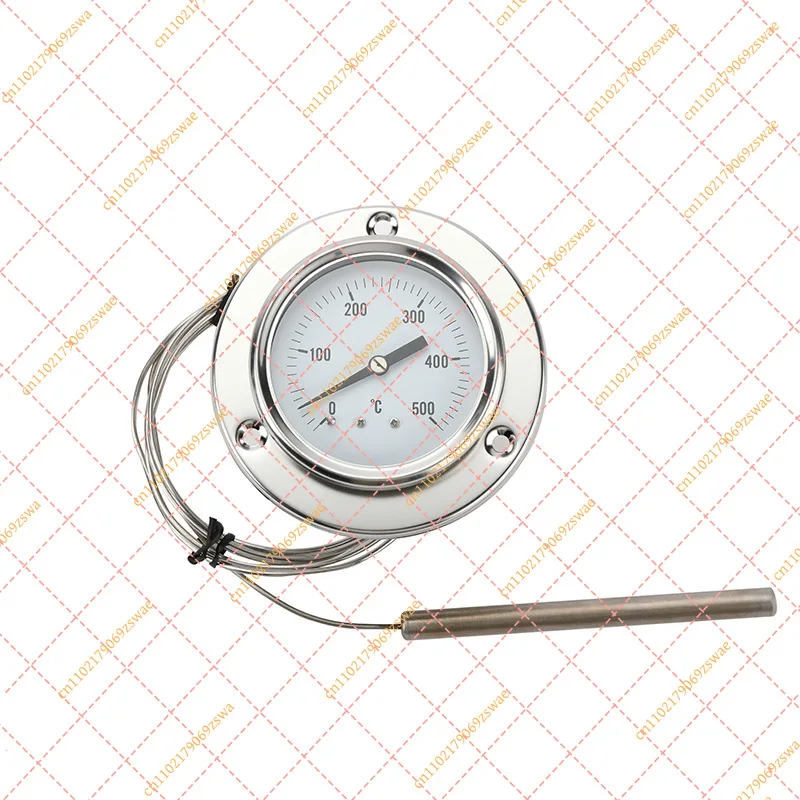 304 Stainless Steel Industrial Oven Thermometer, Pressure Capillary High-Temp Sensor