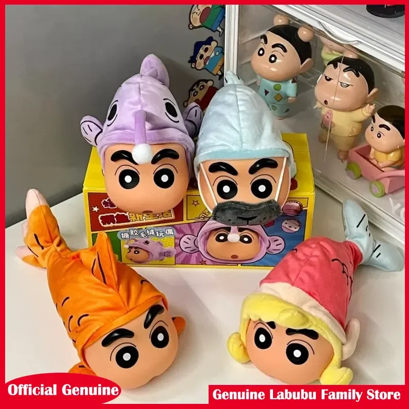 

Original Crayon Shin-Chan Periphery Fishing New Life Series Mystery Box Mobile Play Handmade Ornament Desktop Funny Kawaii Gifts