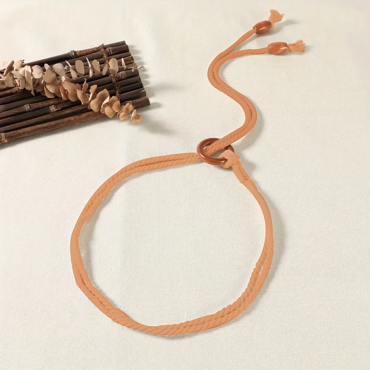 Double Layer Braided Rope Belt Solid Color Extended Vintage Tassel Sash Belt Casual Dress Waistband Girdle For Women
