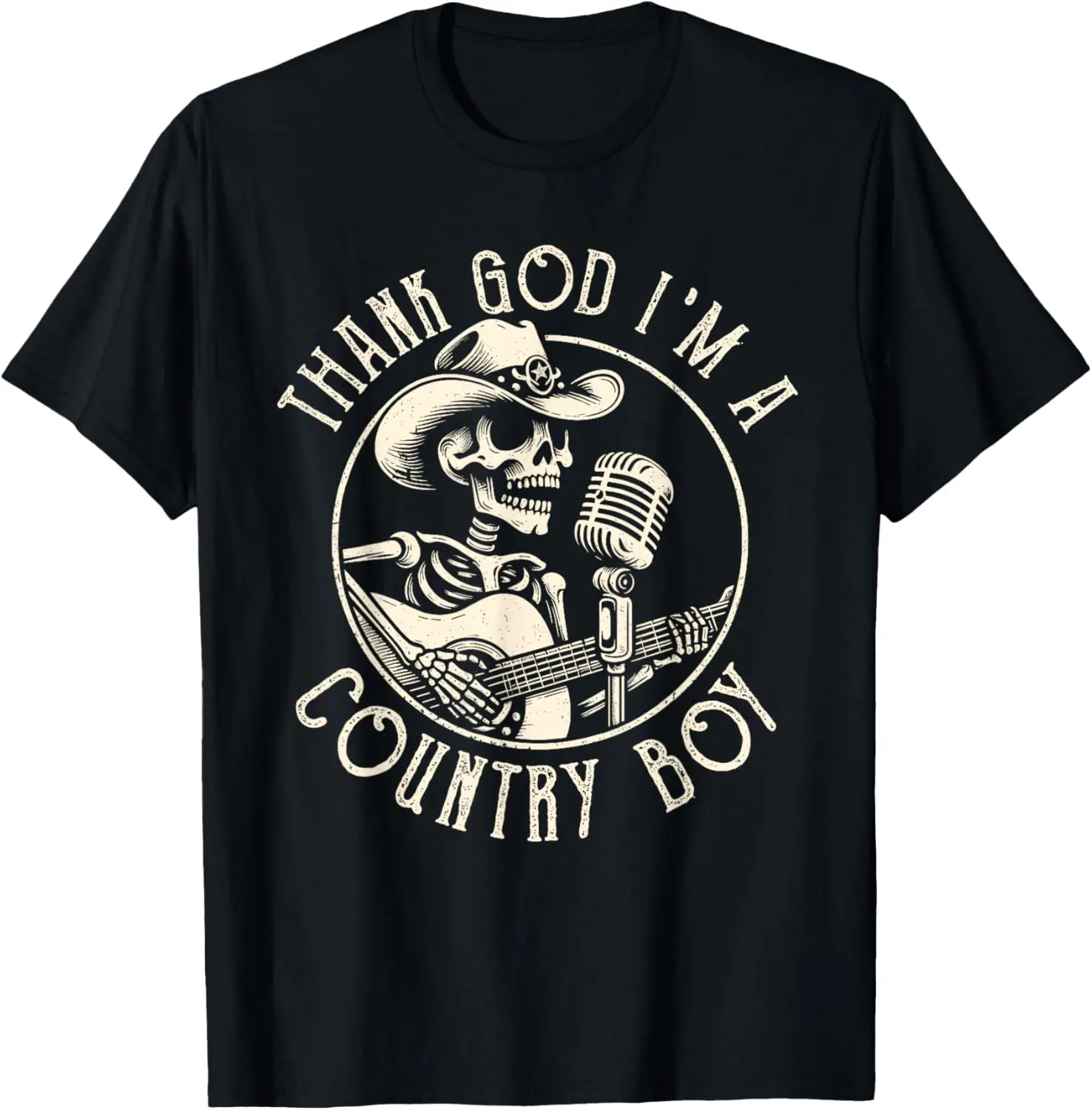 

Thank God I'm A Country Music Boy Cowboy Western Retro T-Shirt
