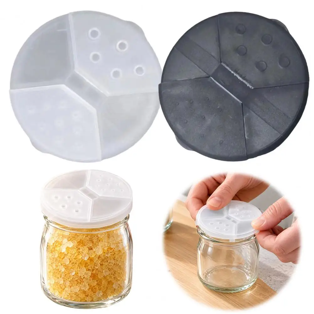 Durable Plastic Storage Cap Spice Shaker Lid for Oui Yogurt Jars Reusable Plastic Dispenser Tops Adjustable Screw Cap