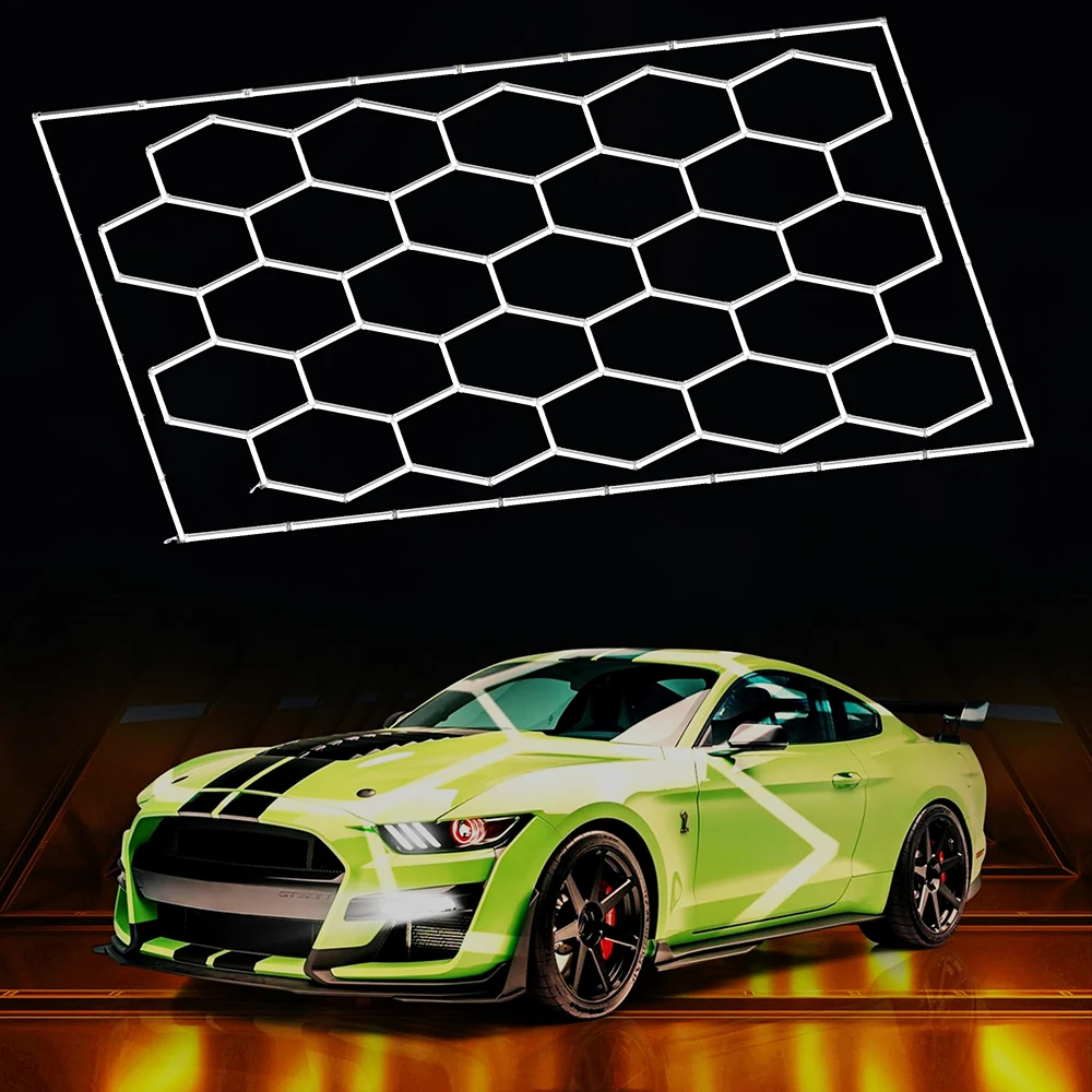 

ZK20 110V-240 Honeycomb Hexagon Ceiling Lamp Car Lighting for Garage Hexagon Led Light for Auto Detailing Wash Beauty Station