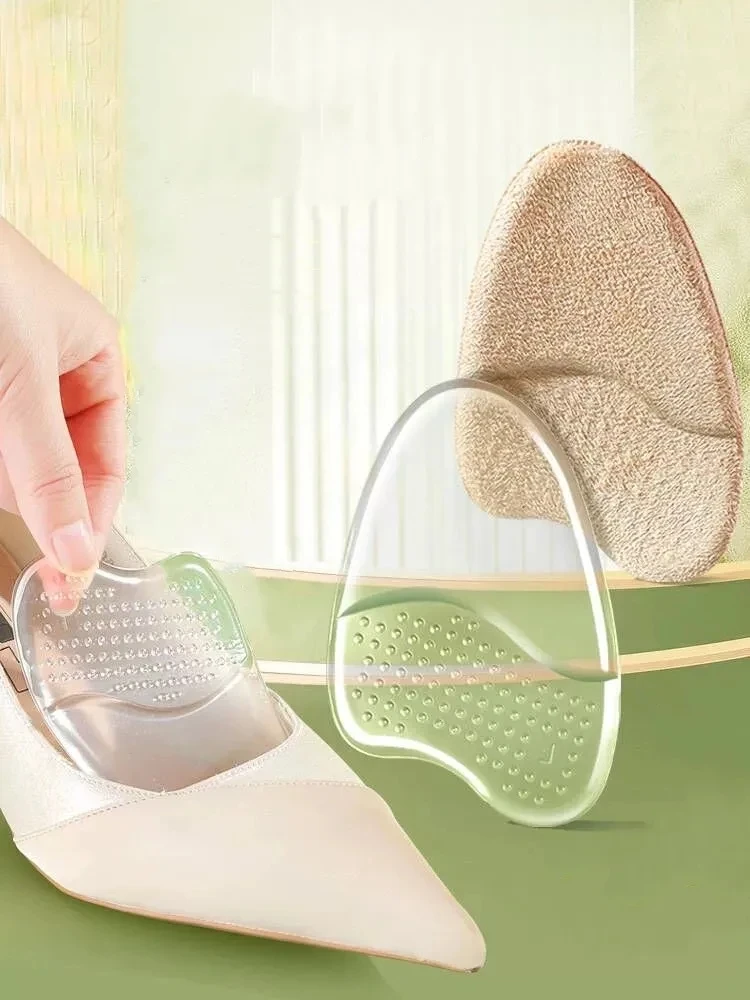 Kussen Pads Voor Vrouwen Hoge Hakken Schoenen Siliconen Gel Voorvoet Pad Inzetstukken Anti Slip Voet Pijnstilling Pads Sandalen Schoen Inlegzolen