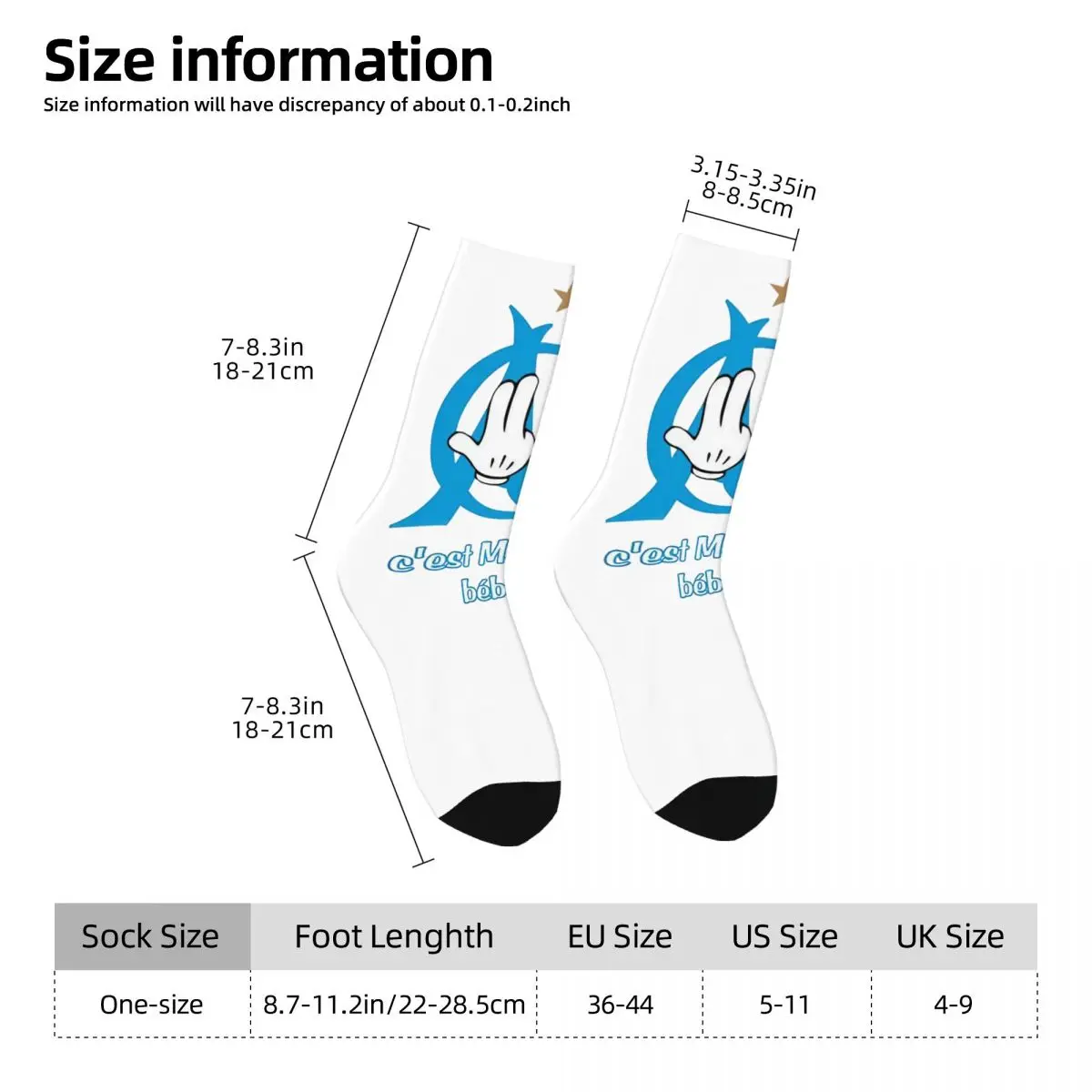 Male Men Socks Casual C\'est Marseilles Bebe Rapper Logo OM Sock Polyester JUL High Quality Women\'s Socks Spring Summer Winter