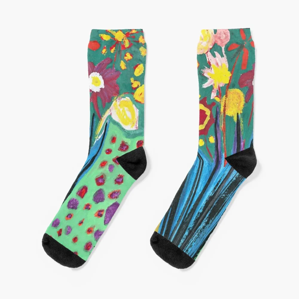 

Hip-hop in the Summer, Floral Pop Painting Socks japanese fashion hip hop Socks Man Women's