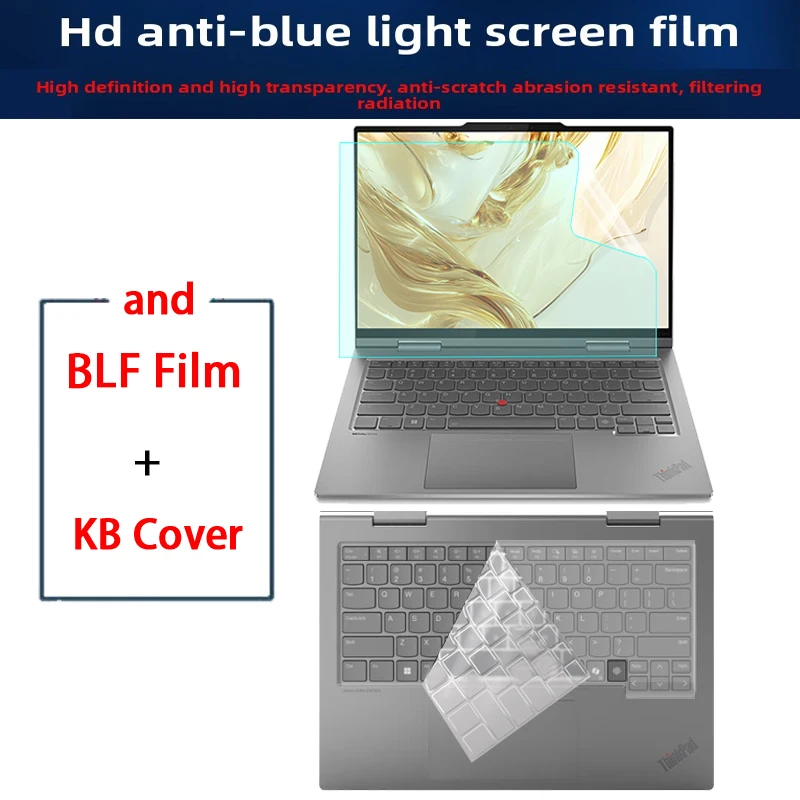 

Для ThinkPad X1 2-в-1 Gen 10 пленка для клавиатуры ThinkPad X1 2-в-1 Gen 9 14 "защитная пленка для экрана ноутбука HD антисиняя пленка для экрана