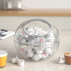 Large Capacity Coffee Capsule Storage Box Pantry Bar Transparent Storage Rack Capsule Coffee Tea Bag Storage Box with Lid