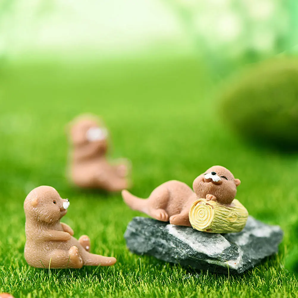 

8 Pcs Decoration Mini Animals Figures Landscape Statue Tiny Ornaments Home Number Toddler
