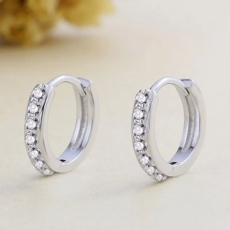 2024 925 Sterling Silver Glossy Hoop Earrings Gold Color Tiny Cartilage Piercing Small Earring Fine Jewelry Accessories