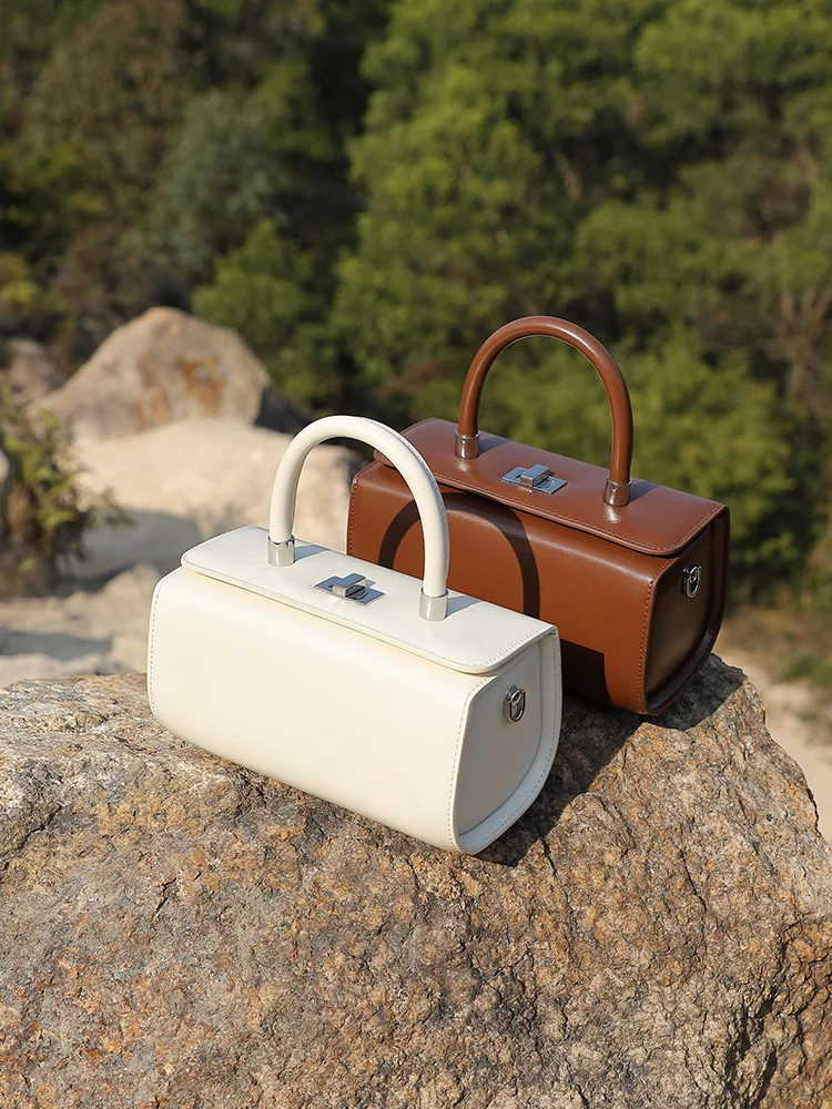 Luxury Minimalist White Leather Crossbody Bag for Women