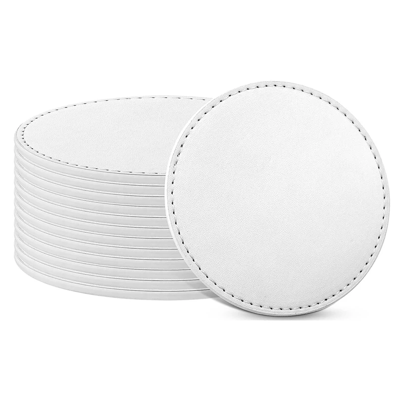 12 Pieces Round Sublimation Coasters 4 Inch Sublimation Coasters Blank Non-Slip Round Heat Transfer Coasters For