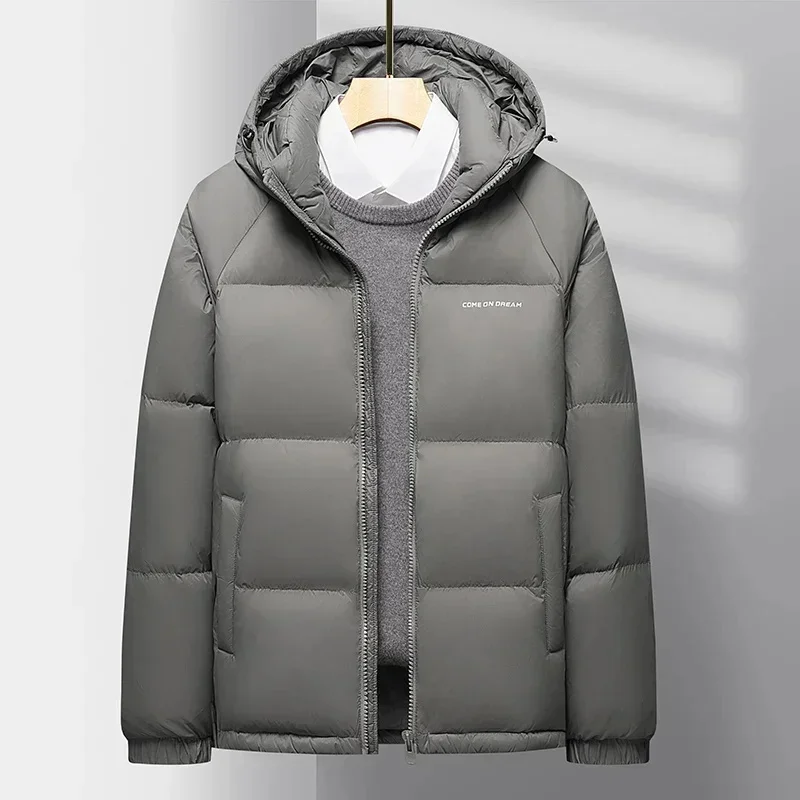 Piumino da uomo 2025 inverno New Duck con cappuccio All-match cappotto caldo pane corto abbigliamento addensato Jack Leisure